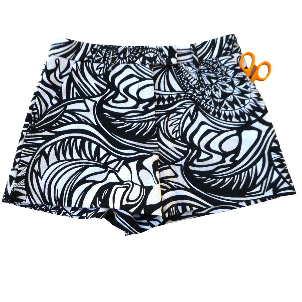 Emilio Pucci Italy Psychedelic Shorts Cheeky Zip Bar Clasp Fly Canvas Side Slits - Picture 7 of 10